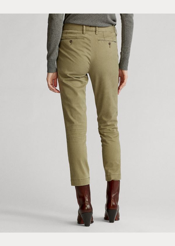 Ralph Lauren Stretch Bavlněné Straight Pant Olivy Zelené | 2RWE6ip6