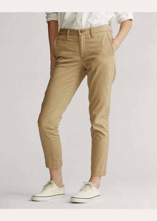 Ralph Lauren Stretch Bavlněné Straight Pant Hnědé | oEIJjSpF