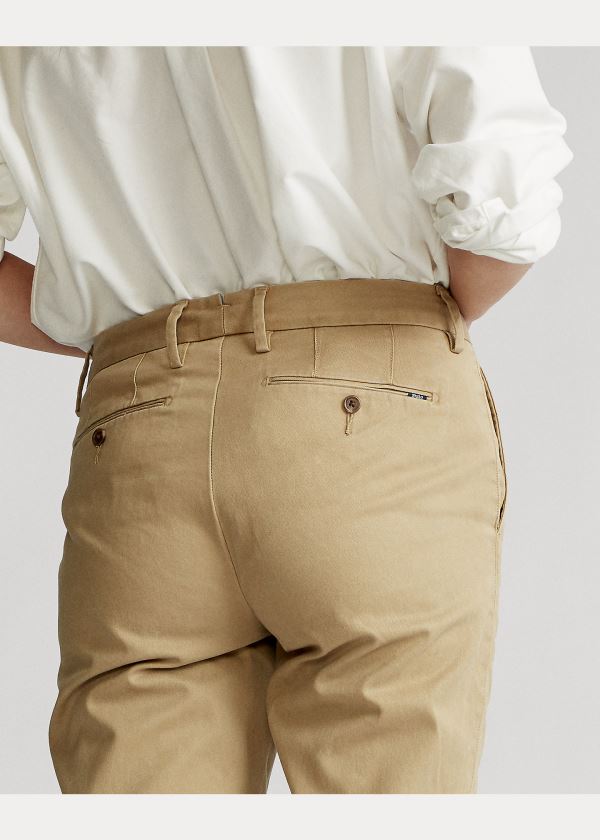 Ralph Lauren Stretch Bavlněné Straight Pant Hnědé | oEIJjSpF