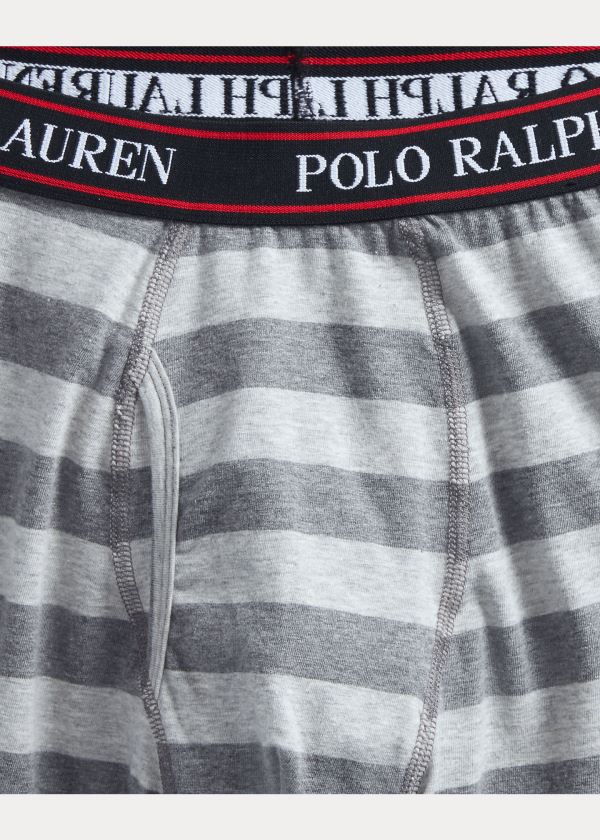 Ralph Lauren Stretch Boxerské Brief 3-Pack Tmavě Šedé | 2XZ72Nf4