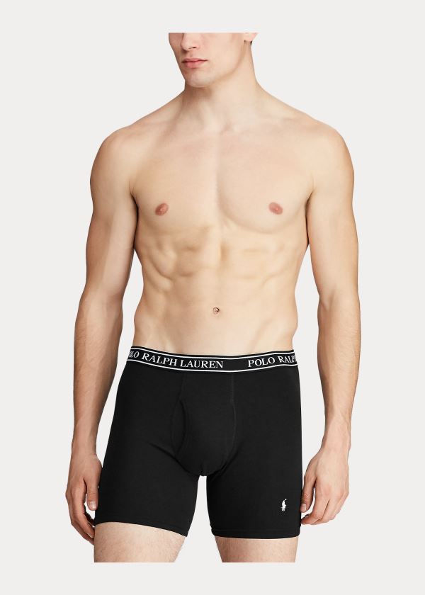Ralph Lauren Stretch Boxerské Brief 3-Pack Černé | TKJpXlLR