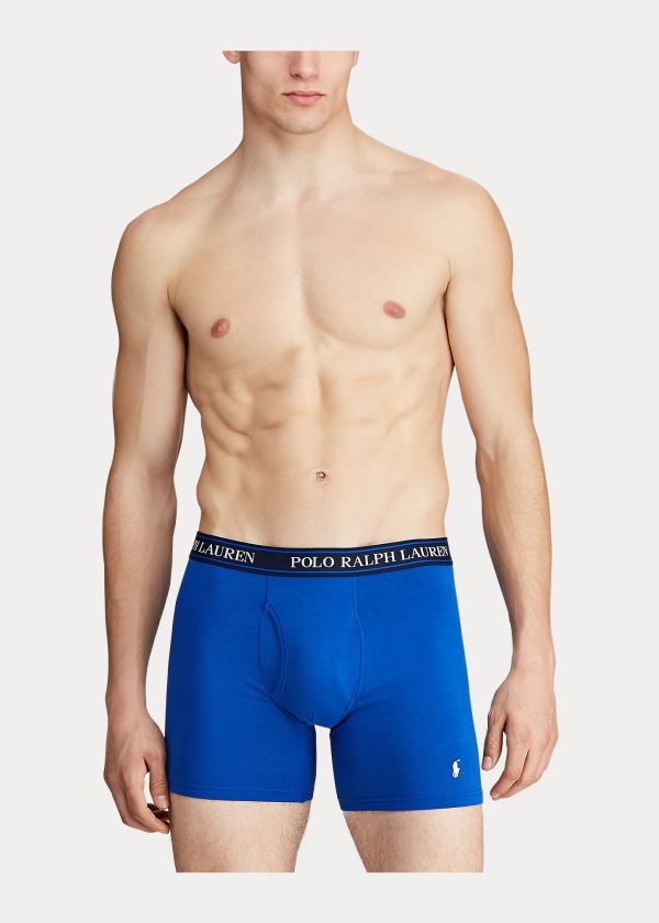Ralph Lauren Stretch Boxerské Brief 3-Pack Královská Modrá Blankyt | bjShgCbI