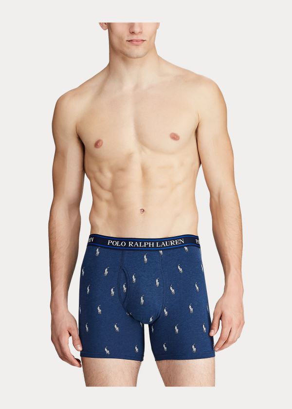 Ralph Lauren Stretch Boxerské Brief 3-Pack Královská Modrá Blankyt | bjShgCbI