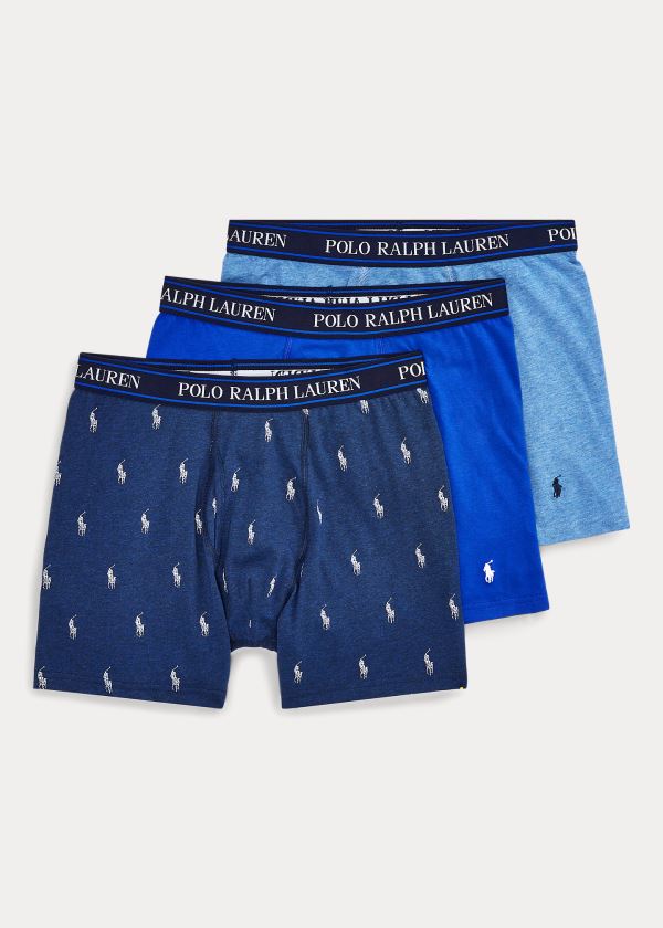 Ralph Lauren Stretch Boxerské Brief 3-Pack Královská Modrá Blankyt | bjShgCbI