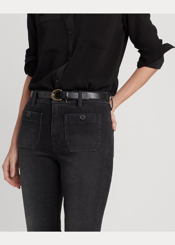 Ralph Lauren Stretch Classic Ankle Jean Černé Blankyt Světle Modré | 6qVzuXKZ