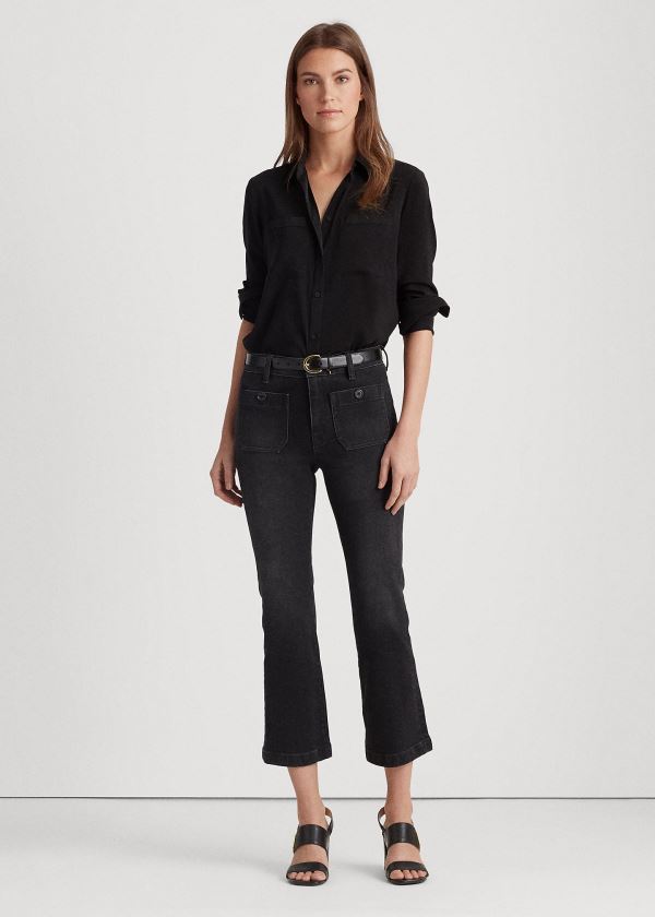 Ralph Lauren Stretch Classic Ankle Jean Černé Blankyt Světle Modré | 6qVzuXKZ