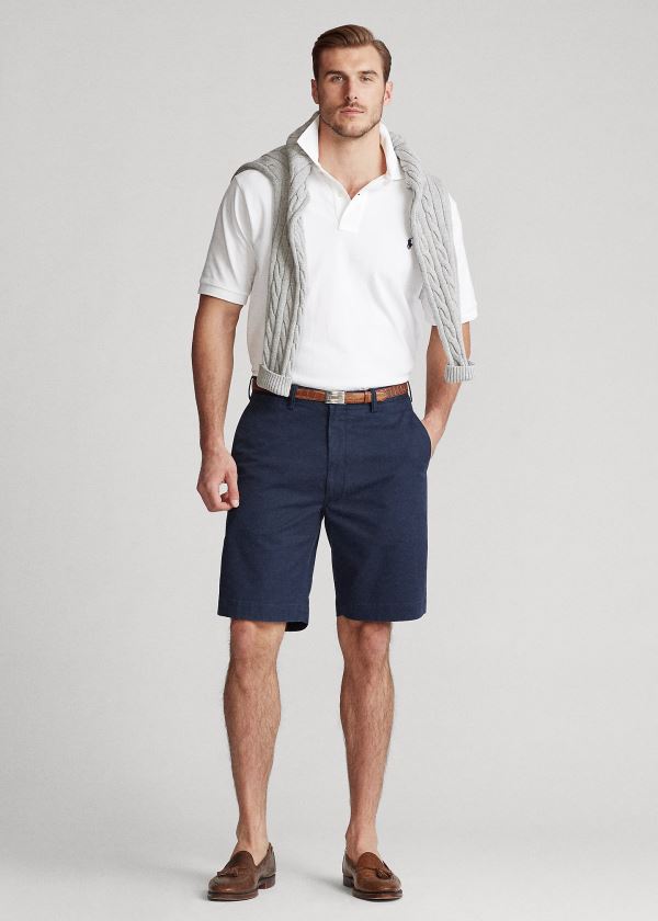Ralph Lauren Stretch Classic Fit Krátké Tmavě Blankyt | EqtPJybk