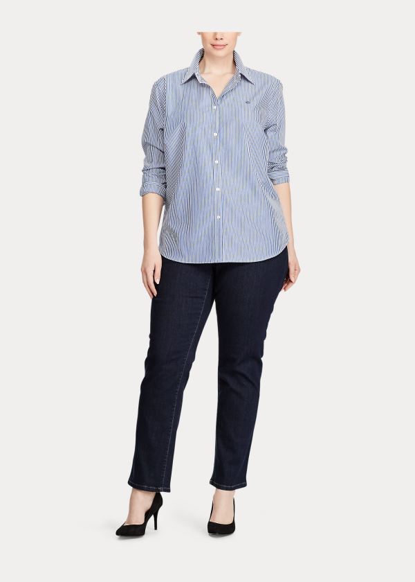 Ralph Lauren Stretch Premier Straight Jean Tmavě Blankyt | D1A5Gote
