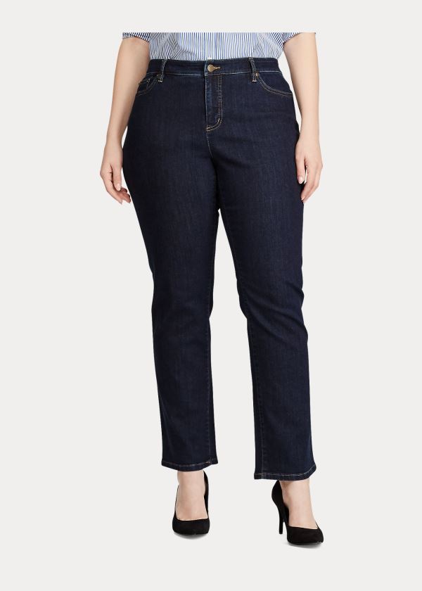 Ralph Lauren Stretch Premier Straight Jean Tmavě Blankyt | D1A5Gote