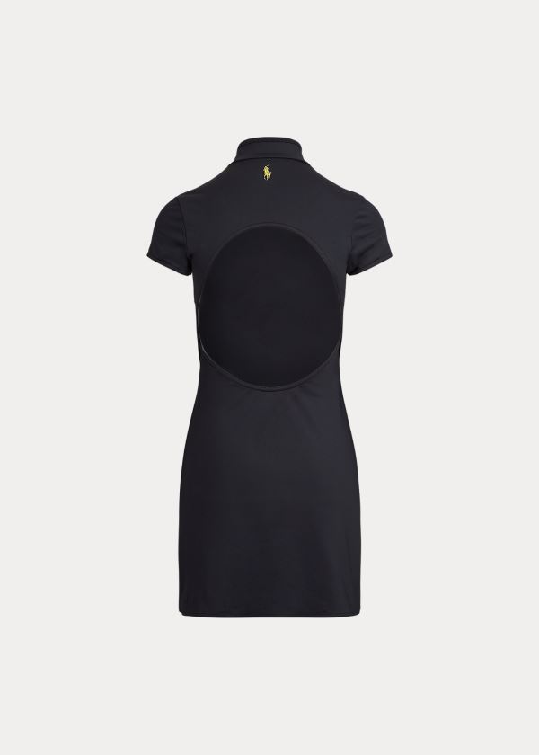 Ralph Lauren Stretch Quarter-Zip Šaty Černé | 6JQT0UA0