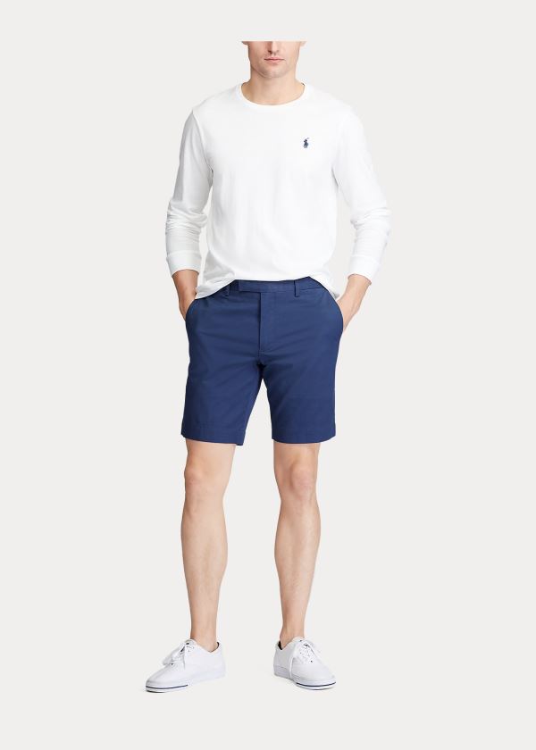 Ralph Lauren Stretch Slim Fit Twill Krátké Tmavě Blankyt | CGuIHX7Q