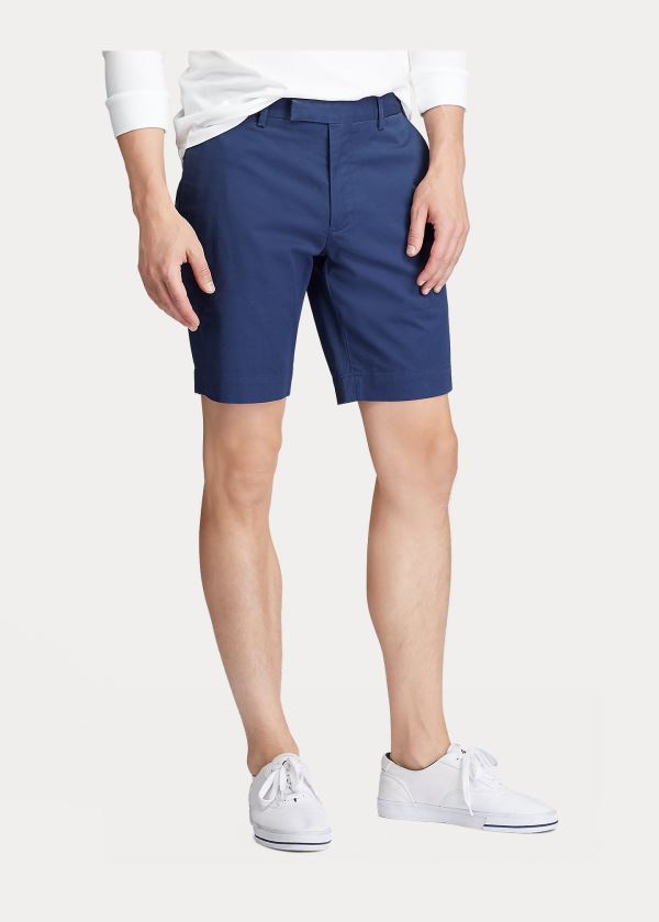 Ralph Lauren Stretch Slim Fit Twill Krátké Tmavě Blankyt | CGuIHX7Q