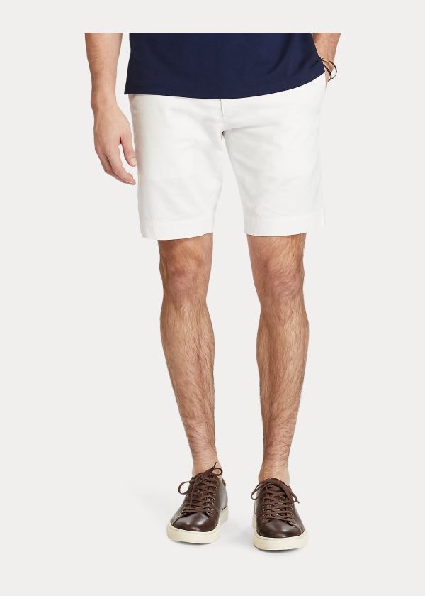 Ralph Lauren Stretch Slim Fit Twill Krátké Bílé | TbVHuvDc