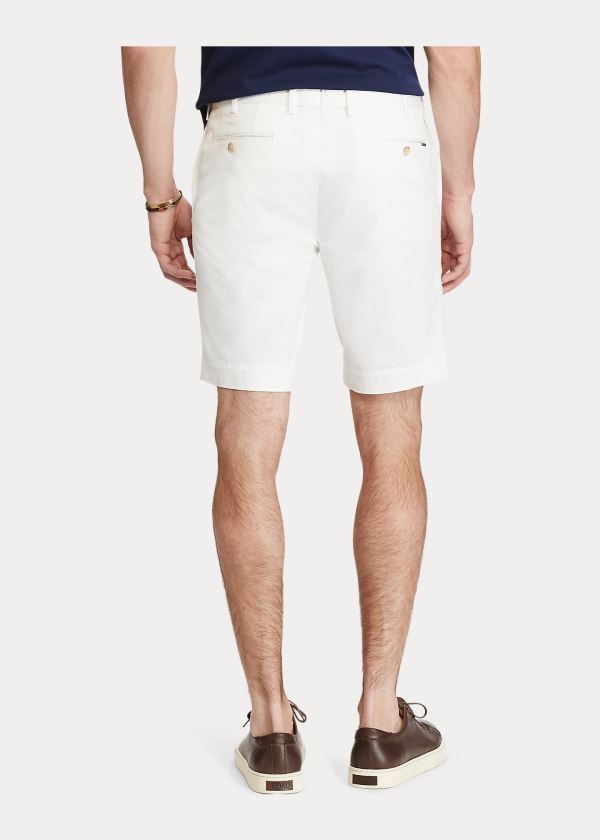 Ralph Lauren Stretch Slim Fit Twill Krátké Bílé | TbVHuvDc