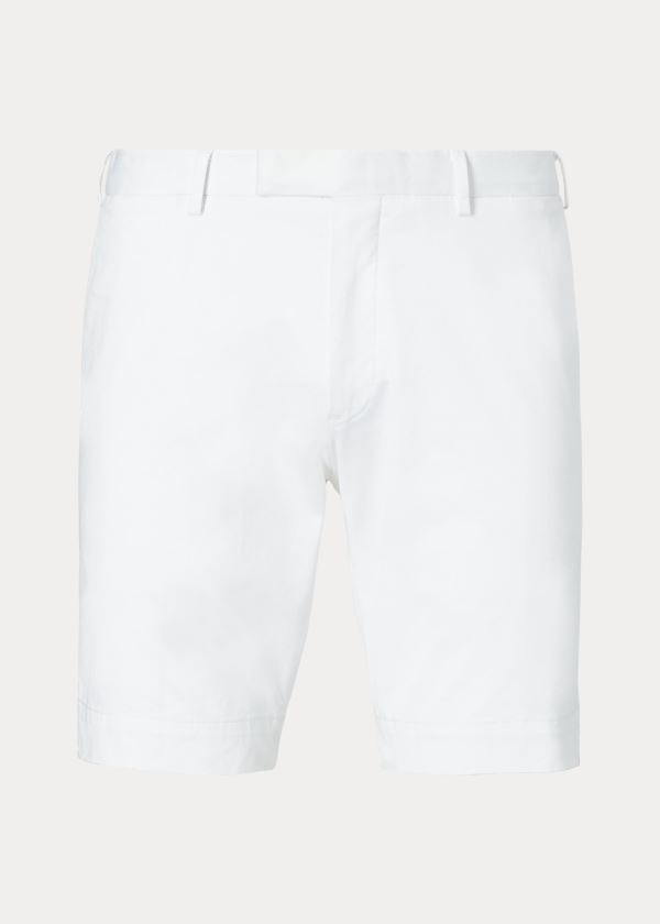 Ralph Lauren Stretch Slim Fit Twill Krátké Bílé | TbVHuvDc