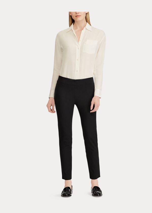 Ralph Lauren Stretch Twill Skinny Pant Černé | 5dClSg3I