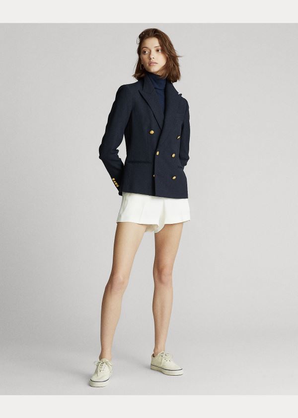 Ralph Lauren Stretch Wool Blazer Tmavě Blankyt | ZNV2jFVT