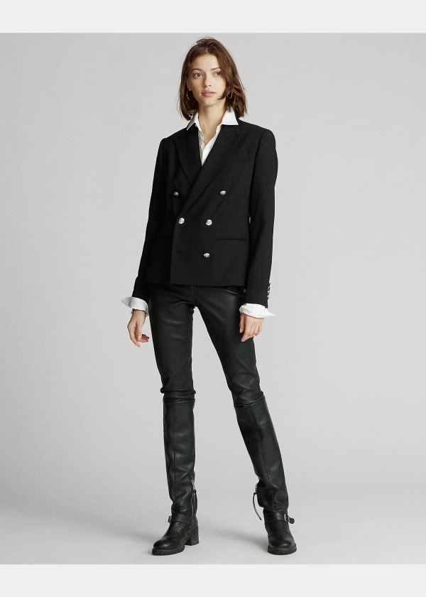 Ralph Lauren Stretch Wool Blazer Černé | crEXUic7
