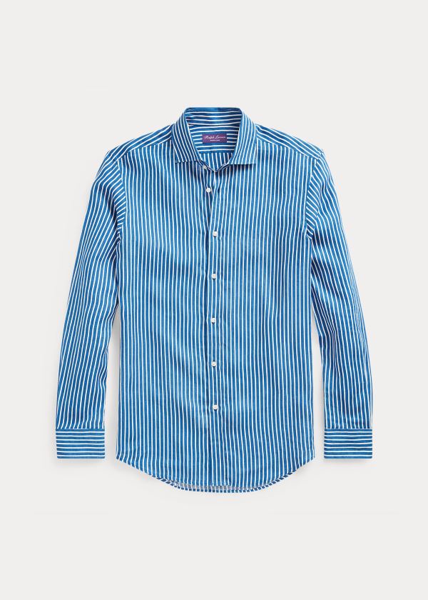 Ralph Lauren Stripe-Print Linen Shirt Blankyt Bílé Proužek | FBBKtWT3