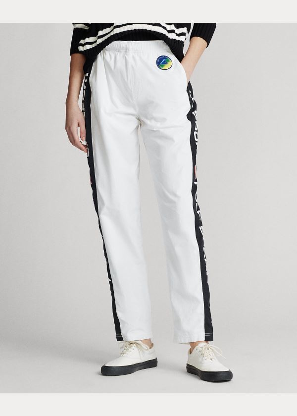 Ralph Lauren Stripe-Trim Track Pant Bílé Černé | csr9MoYr