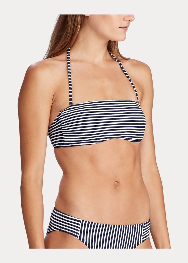 Ralph Lauren Striped Bandeau Top Tmavě Blankyt | rHVVnbDj
