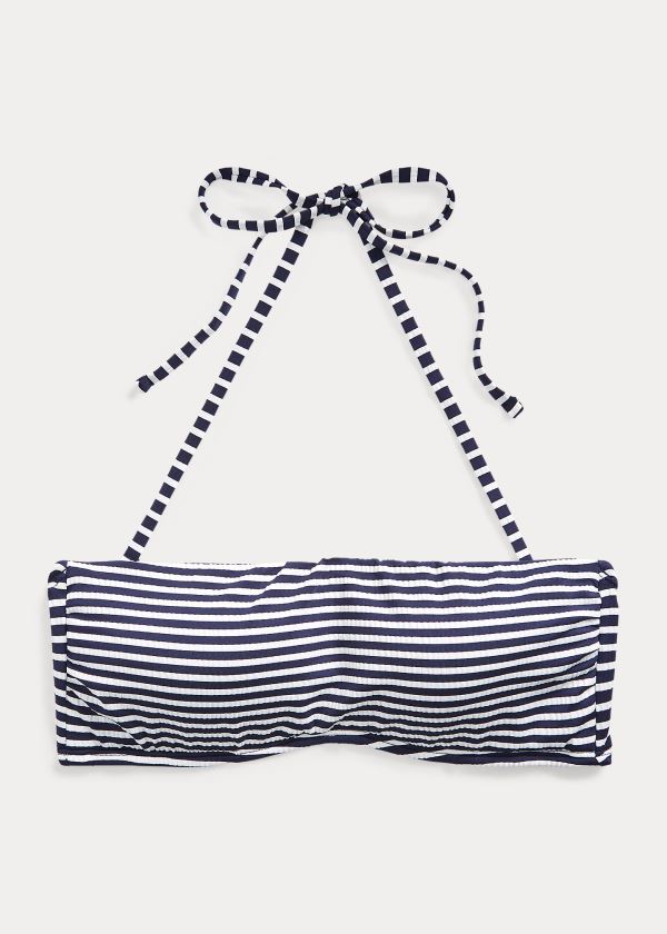 Ralph Lauren Striped Bandeau Top Tmavě Blankyt | rHVVnbDj