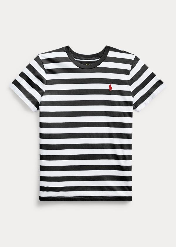 Ralph Lauren Striped Bavlněné Jersey Tee Bílé Černé | 62S7Re5W