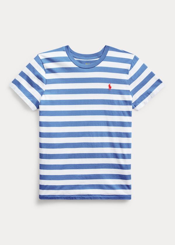 Ralph Lauren Striped Bavlněné Jersey Tee Bílé Indigo | OAwxbPTH