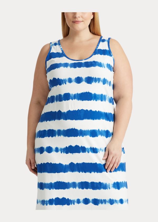 Ralph Lauren Striped Bavlněné Maxidress Blankyt Viacfarebný | QKSqvJ6Y