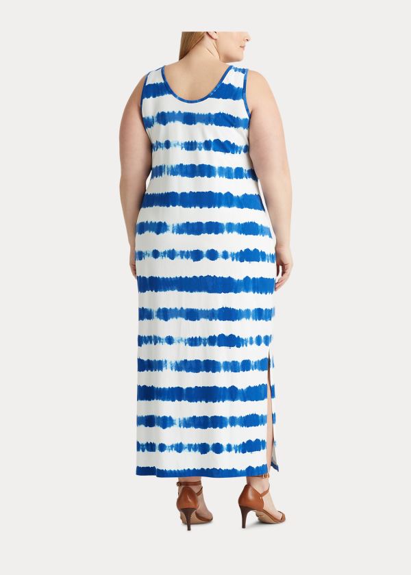 Ralph Lauren Striped Bavlněné Maxidress Blankyt Viacfarebný | QKSqvJ6Y