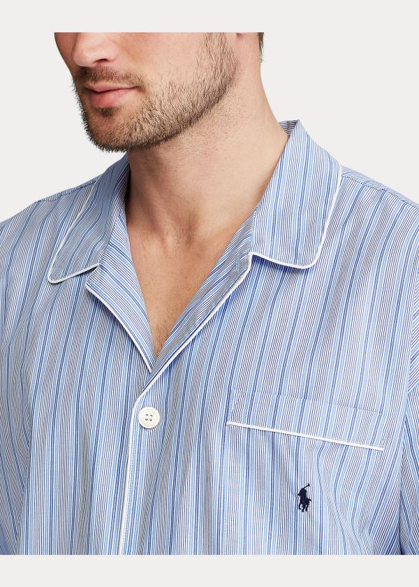 Ralph Lauren Striped Bavlněné Pajama Shirt Blankyt Proužek | KUyXZ8O7