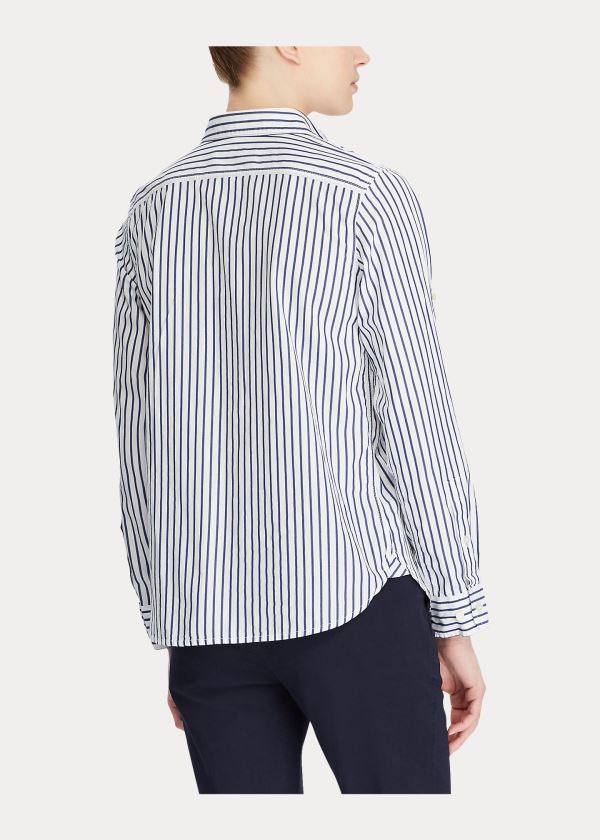Ralph Lauren Striped Bavlněné Pocket Shirt Bílé Indigo | sX5cRdhu