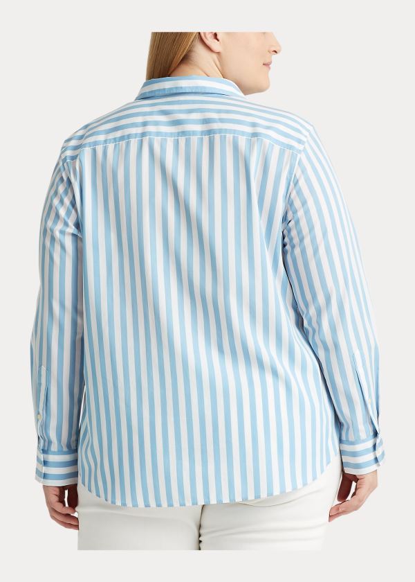 Ralph Lauren Striped Bavlněné Shirt Blankyt Bílé | c4eH311g