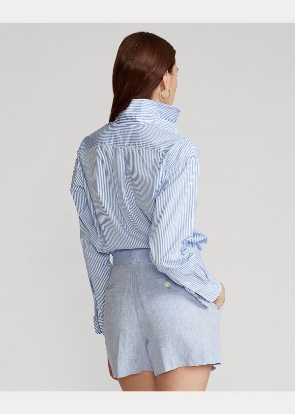 Ralph Lauren Striped Bavlněné Shirt Blankyt Bílé | ovcomCoJ