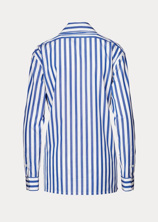 Ralph Lauren Striped Bavlněné Shirt Bílé Blankyt | fdqeqVQU