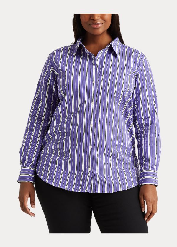 Ralph Lauren Striped Bavlněné Shirt Fialové Viacfarebný | N9VR8IXU