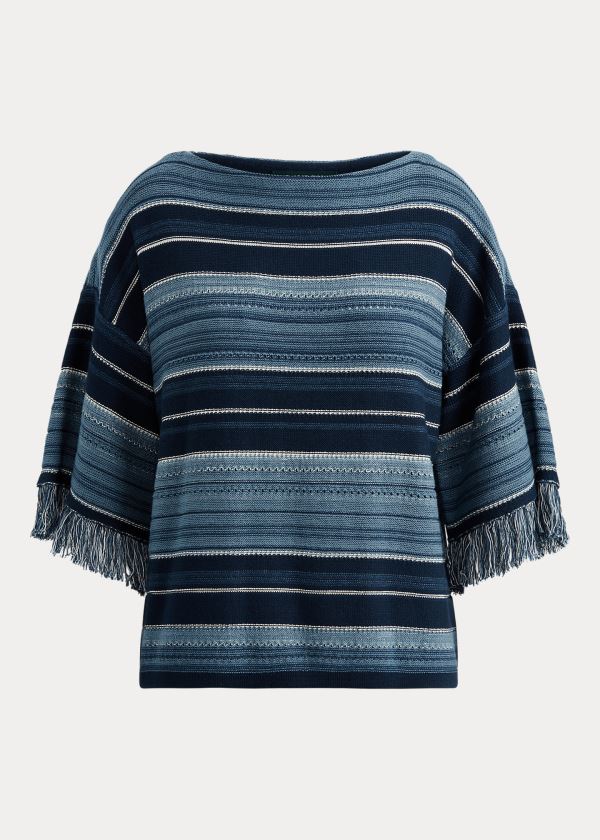 Ralph Lauren Striped Bavlněné Top Blankyt Viacfarebný | UJyL8FEg