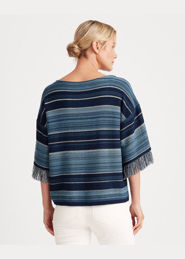 Ralph Lauren Striped Bavlněné Top Blankyt Viacfarebný | UJyL8FEg
