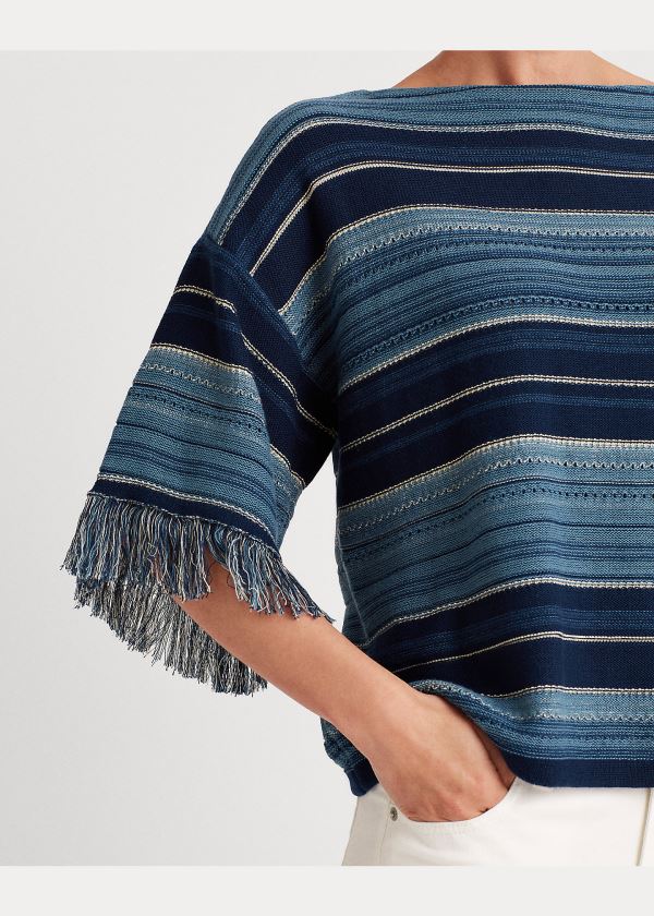 Ralph Lauren Striped Bavlněné Top Blankyt Viacfarebný | UJyL8FEg