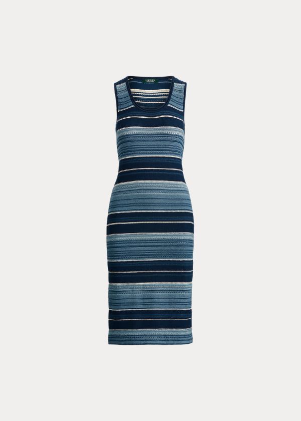 Ralph Lauren Striped Bez Rukávů Šaty Blankyt Viacfarebný | FZBQs82l