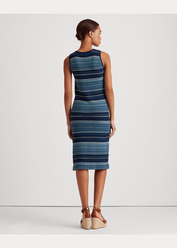 Ralph Lauren Striped Bez Rukávů Šaty Blankyt Viacfarebný | FZBQs82l