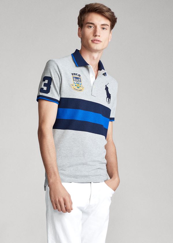 Ralph Lauren Striped Big Pony Polo Shirt - All Fits Šedé Viacfarebný | 0u8aIg0p