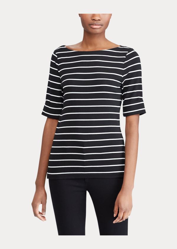 Ralph Lauren Striped Boatneck Top Černé Bílé | Ydvt1OM8