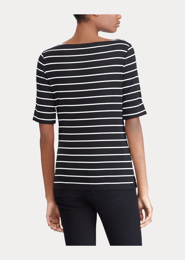 Ralph Lauren Striped Boatneck Top Černé Bílé | Ydvt1OM8