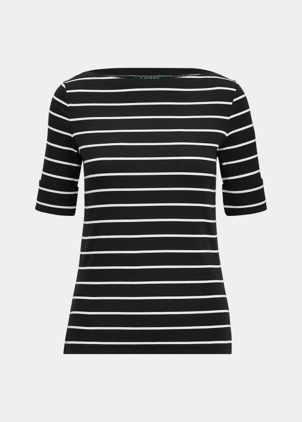 Ralph Lauren Striped Boatneck Top Černé Bílé | Ydvt1OM8