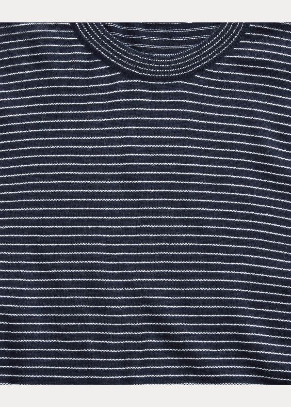 Ralph Lauren Striped Cashmere Svetrové Tmavě Blankyt Bílé | v40VEU88