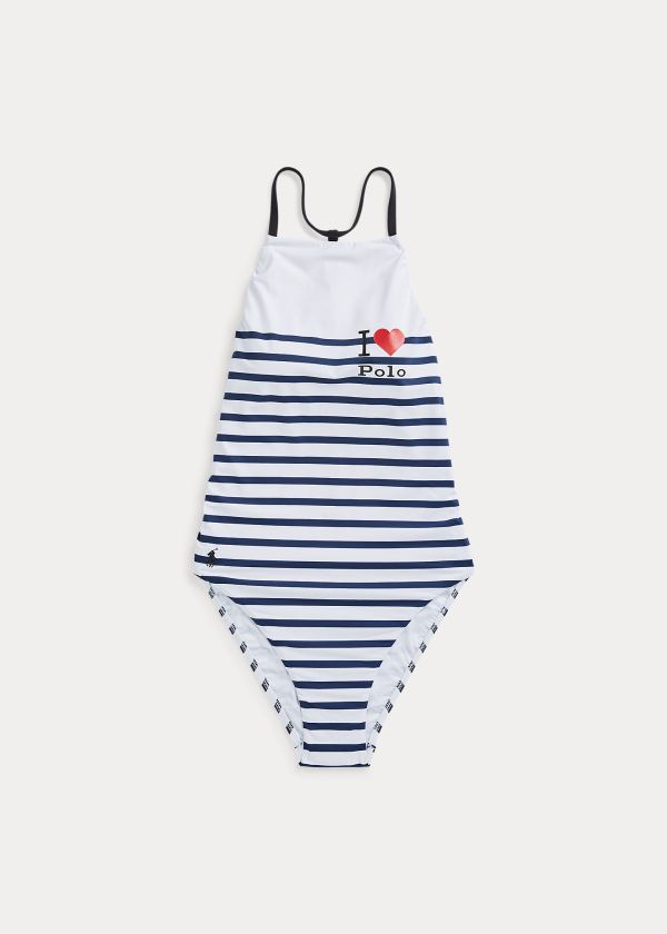 Ralph Lauren Striped Halter One-Piece Suit Tmavě Blankyt | 7HnwRuzq