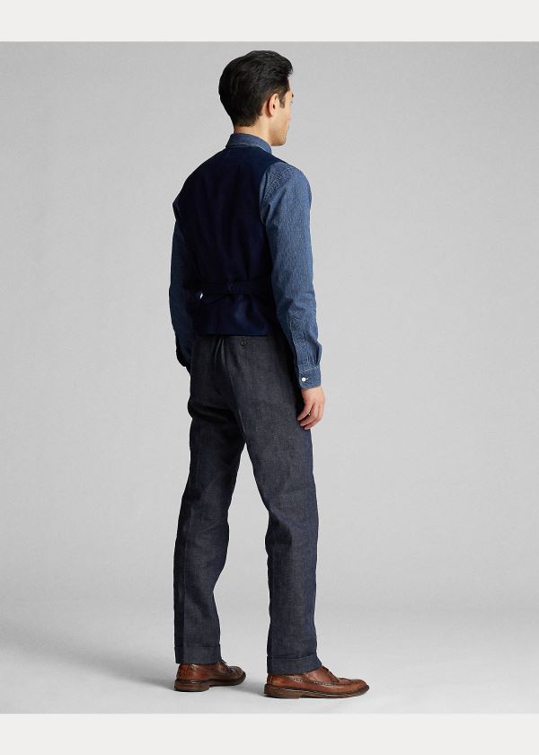 Ralph Lauren Striped Indigo Vest Indigo | UOKiA3au