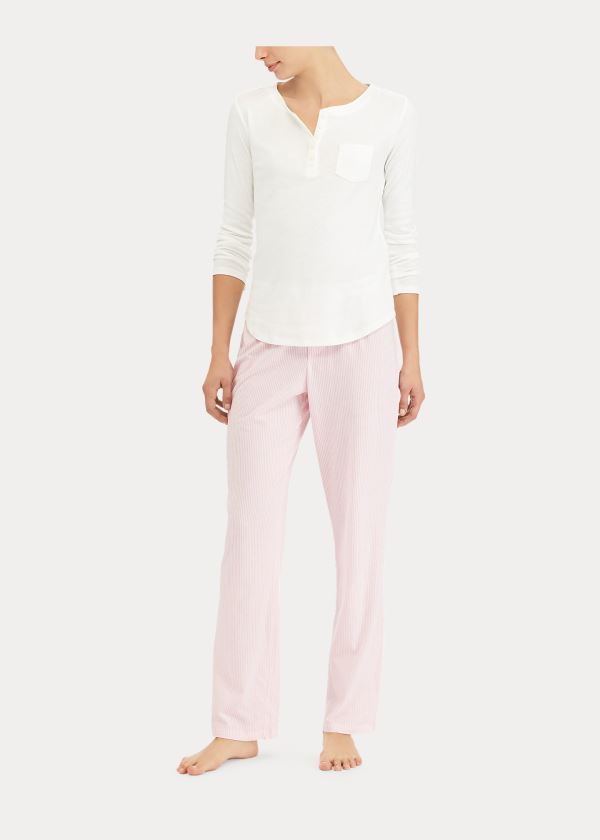 Ralph Lauren Striped Jersey Pajama Pant Růžové Bílé Proužek | dehwQdGP