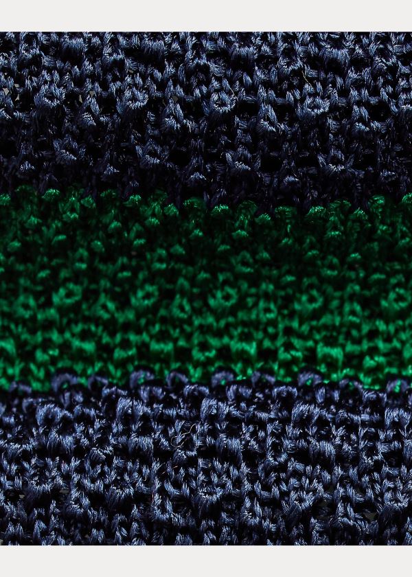 Ralph Lauren Striped Knit Silk Tie Tmavě Blankyt Zelene | AseI0Njn